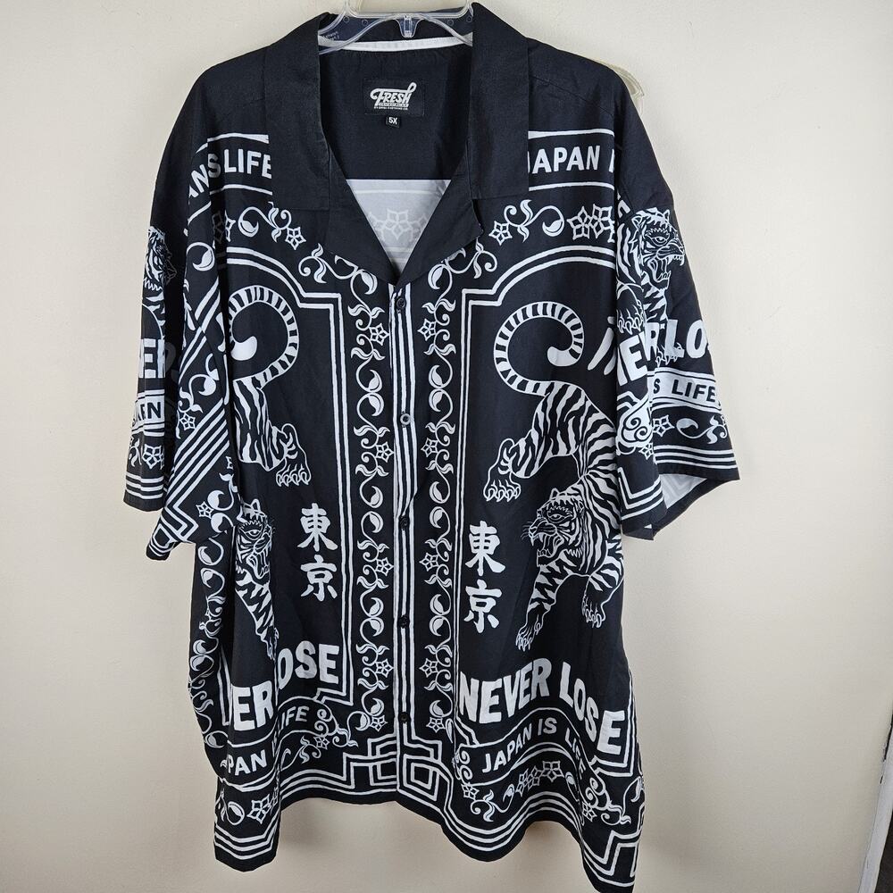 Fresh Prints Of Bel Air Mens Short Sleeve Button Up Shirt 5XL Drill Clothing Co